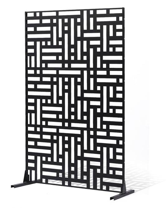 Metal Privacy Screen 47" x 76" Outdoor Privacy Screens & Panels Svart