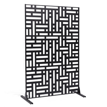 Metal Privacy Screen 47" x 76" Outdoor Privacy Screens & Panels Svart