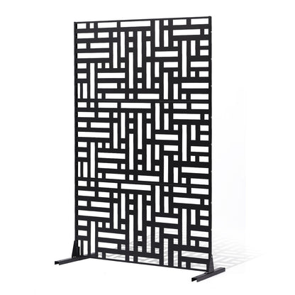 Metal Privacy Screen 47" x 76" Outdoor Privacy Screens & Panels Svart