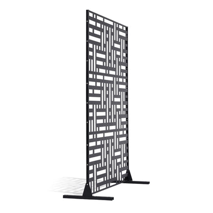 Metal Privacy Screen 47" x 76" Outdoor Privacy Screens & Panels Svart