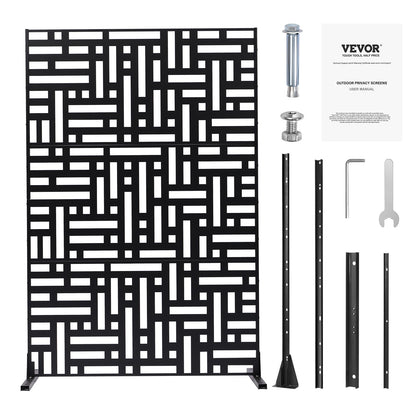 Metal Privacy Screen 47" x 76" Outdoor Privacy Screens & Panels Svart