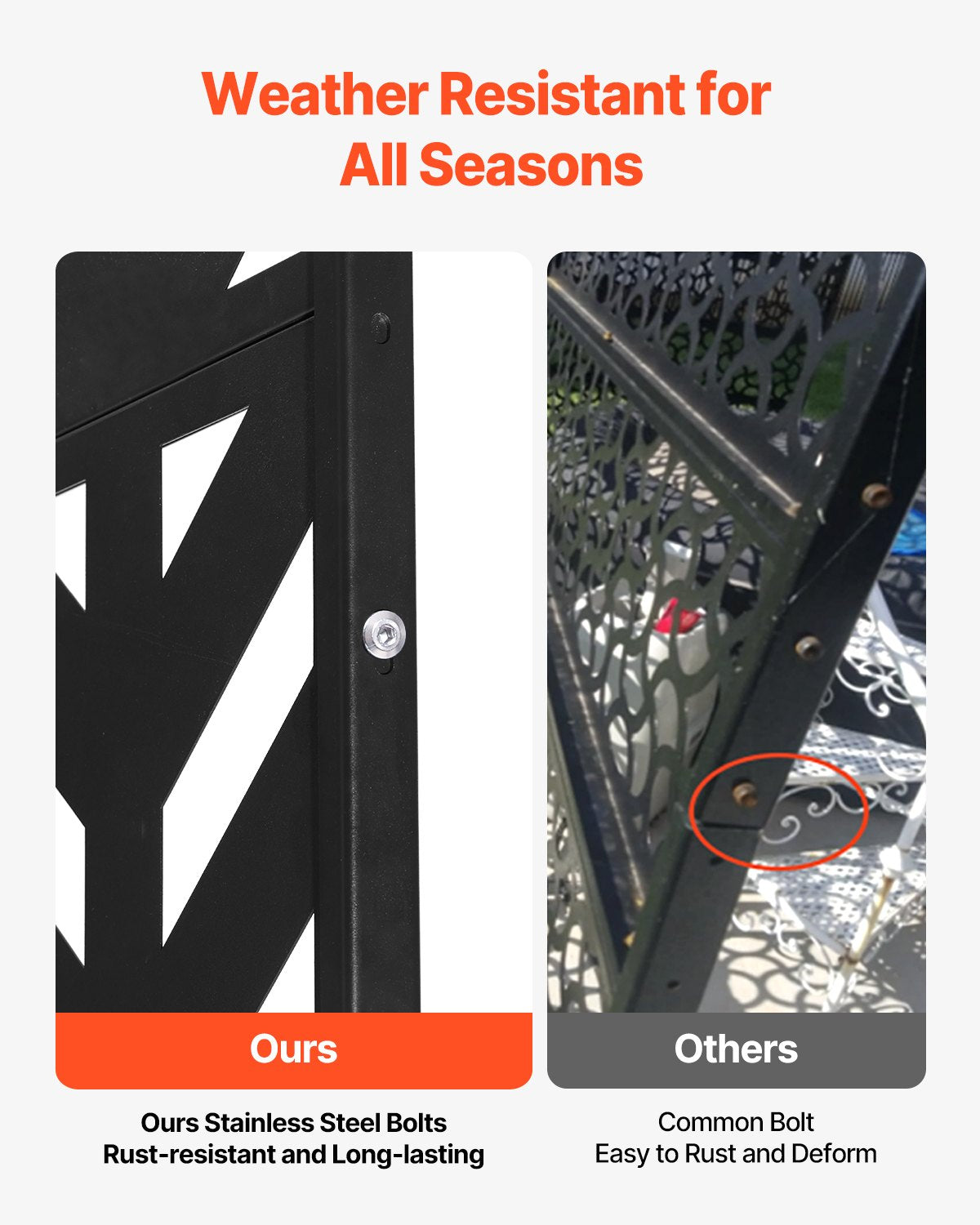 Sichtschutz aus Metall, 120 x 183 cm, freistehende Sichtschutzwände für den Außenbereich