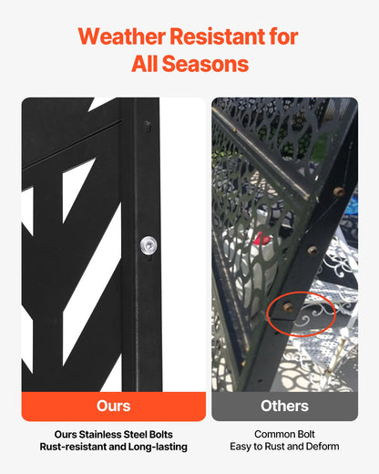 Sichtschutz aus Metall, 120 x 183 cm, freistehende Sichtschutzwände für den Außenbereich