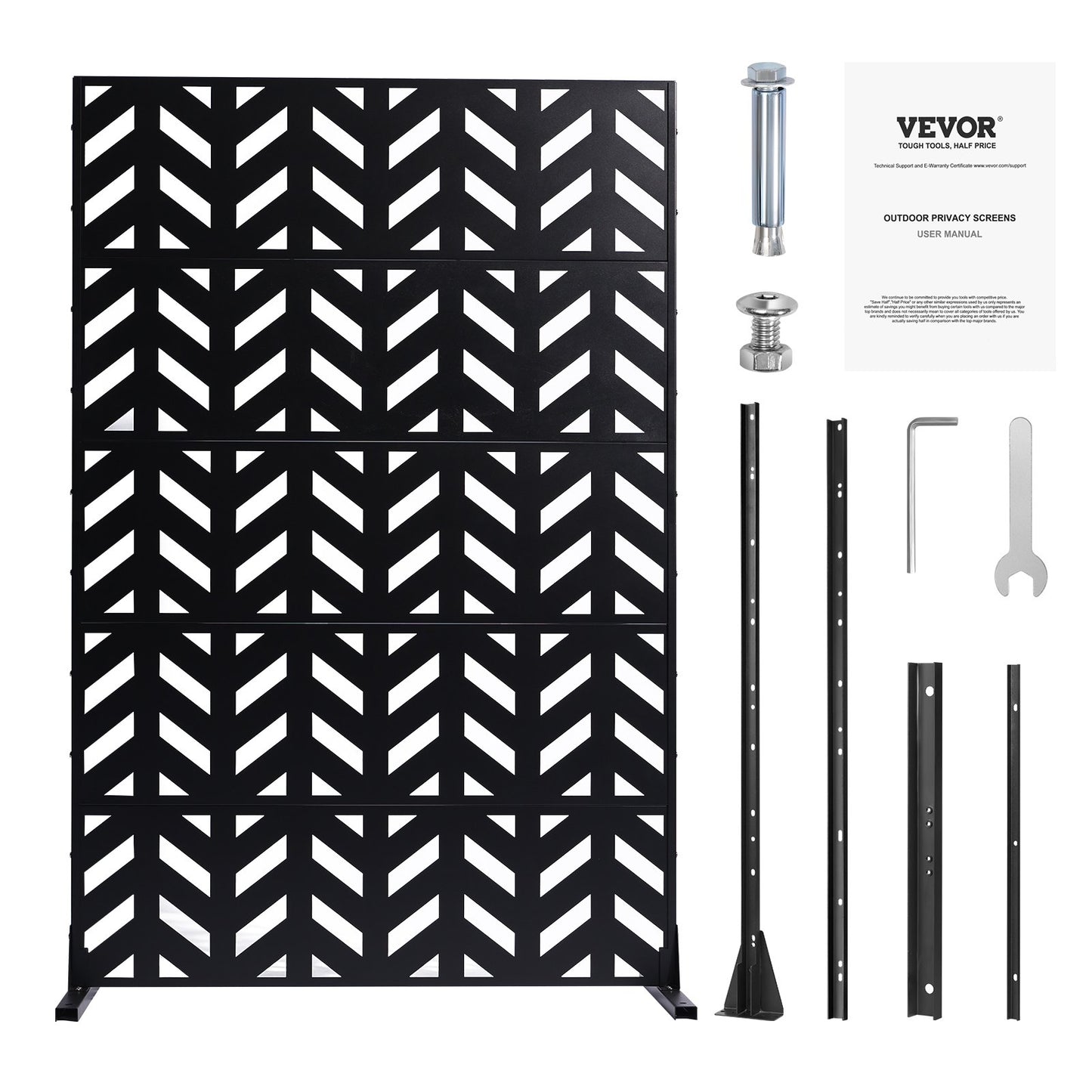 Sichtschutz aus Metall, 120 x 183 cm, freistehende Sichtschutzwände für den Außenbereich