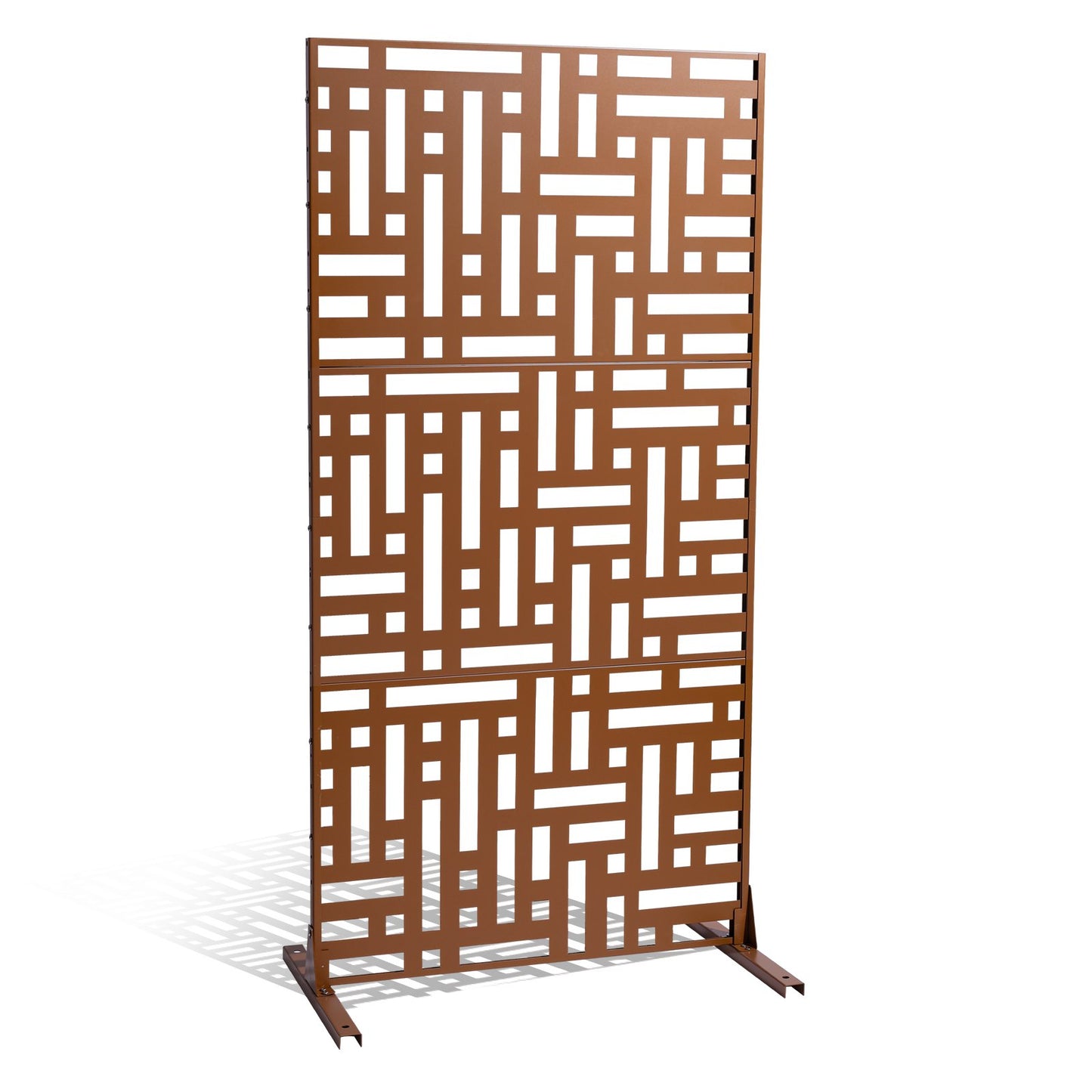 Sichtschutz aus Metall, 119,4 x 193,2 cm, Sichtschutzwände und Paneele für den Außenbereich, Braun