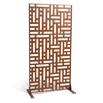 Sichtschutz aus Metall, 119,4 x 193,2 cm, Sichtschutzwände und Paneele für den Außenbereich, Braun