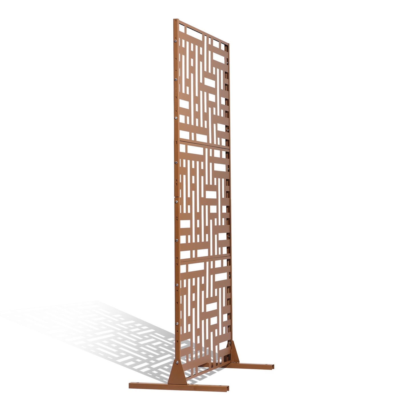 Sichtschutz aus Metall, 119,4 x 193,2 cm, Sichtschutzwände und Paneele für den Außenbereich, Braun