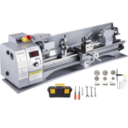 Metal Lathe, 210x720 Mini Lathe Machine, 2500 RPM Variable Speed Change, 750W Precision Mini Lathe, Metal Working Lathe with Brushless Motor, Milling Machine for Various Metal Turning