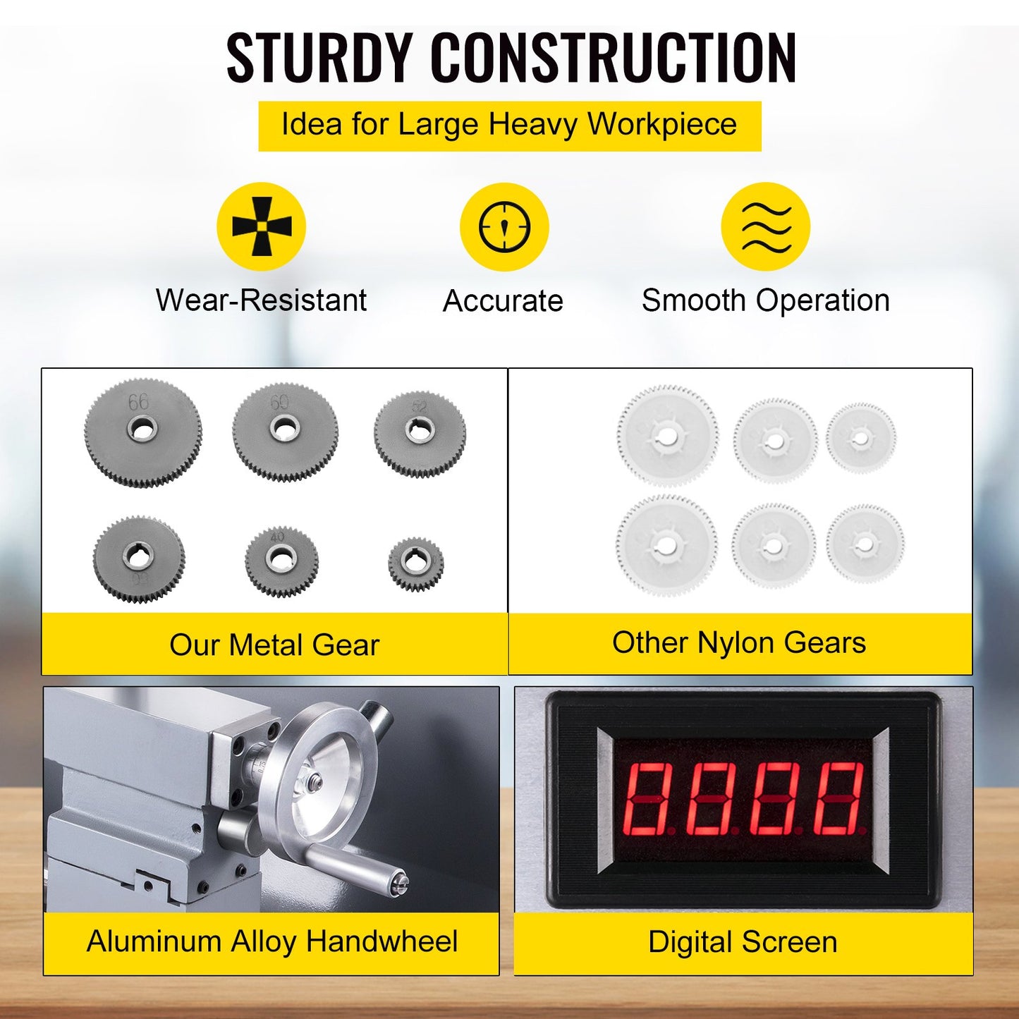 Metal Lathe, 210x720 Mini Lathe Machine, 2500 RPM Variable Speed Change, 750W Precision Mini Lathe, Metal Working Lathe with Brushless Motor, Milling Machine for Various Metal Turning