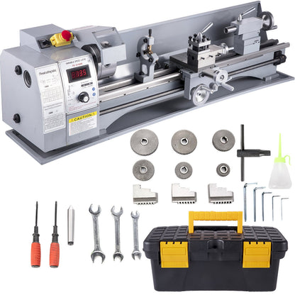 Metal Lathe, 210x720 Mini Lathe Machine, 2500 RPM Variable Speed Change, 750W Precision Mini Lathe, Metal Working Lathe with Brushless Motor, Milling Machine for Various Metal Turning