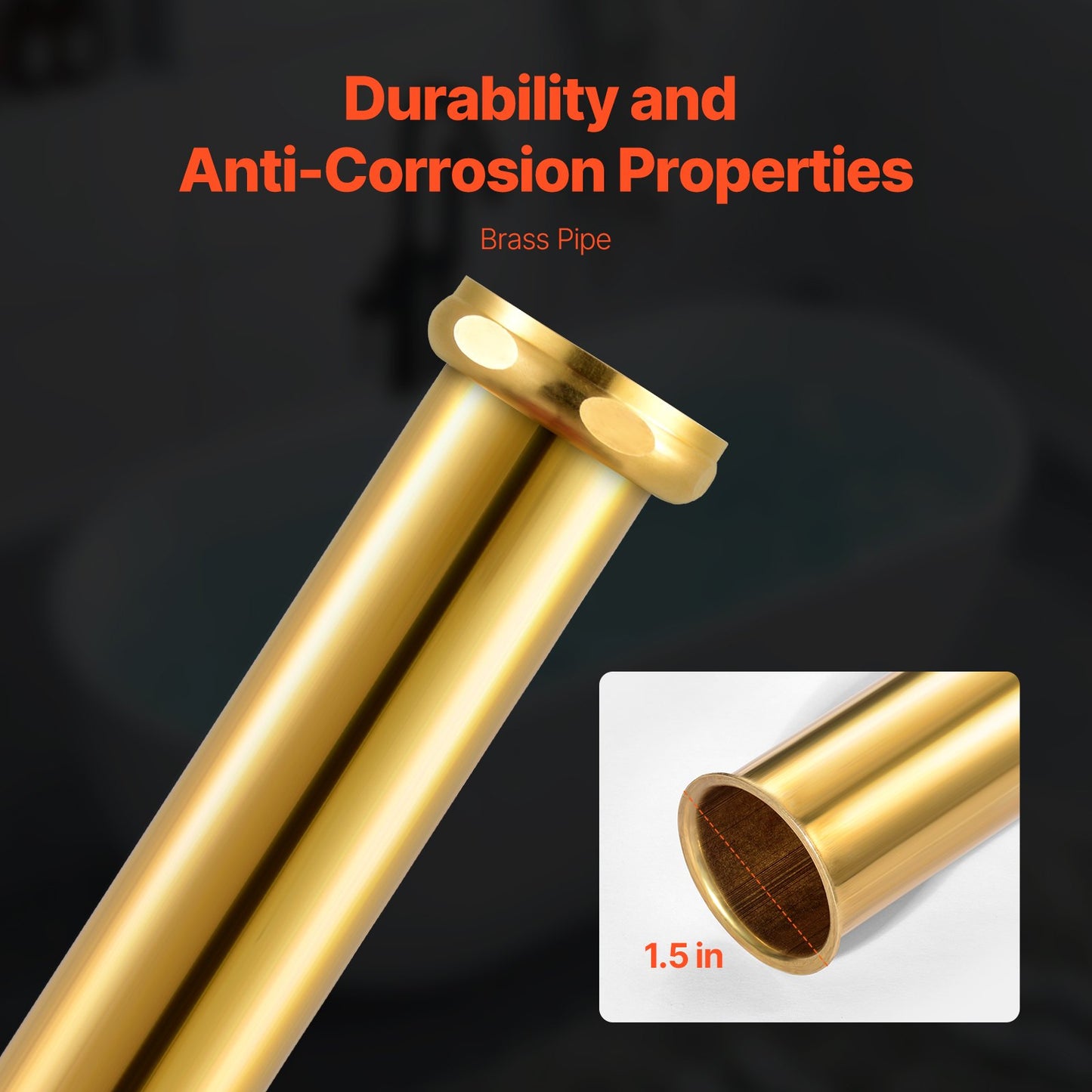 PVC Freestanding Tub Drain Kit, 2 Brass Tail Pipes, Bathtub Drain Rough-in Kit, with PVC Adapter of Tailpiece, Compatible with Freestanding Bathtubs, Floor Mounted Bathtubs and Island Bathtubs