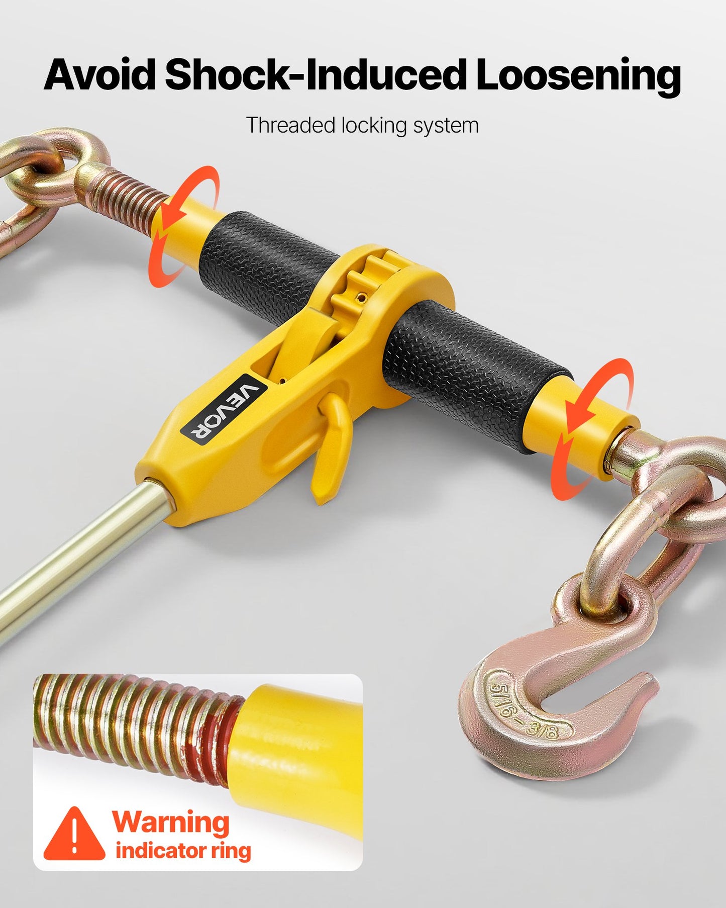 Ratchet Chain Binder, 5/16 in x 10 ft G80 Chains, 8000 lbs Working Load of Ratchet Load Binder, Chains and Binders Set, Tie Down Hauling Chain Binders for Hauling, Towing, Logging, Lifting