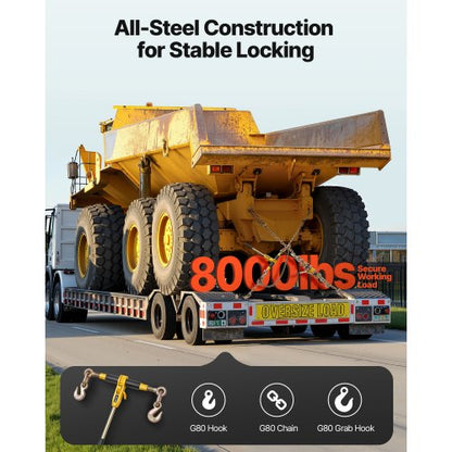 Ratschenketten-Zurrgurte 5/16 Zoll x 14 Fuß G80-Ketten Ladungszurrgurte für den Transport | EU