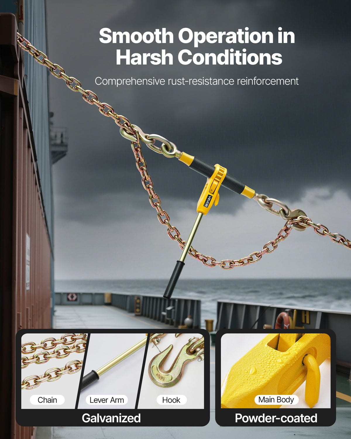Ratchet Chain Binder, 3/8 in x 20 ft G80 Chains, 9200 lbs Working Load of Ratchet Load Binder, Chains and Binders Set, Tie Down Hauling Chain Binders for Hauling, Towing, Logging, Lifting