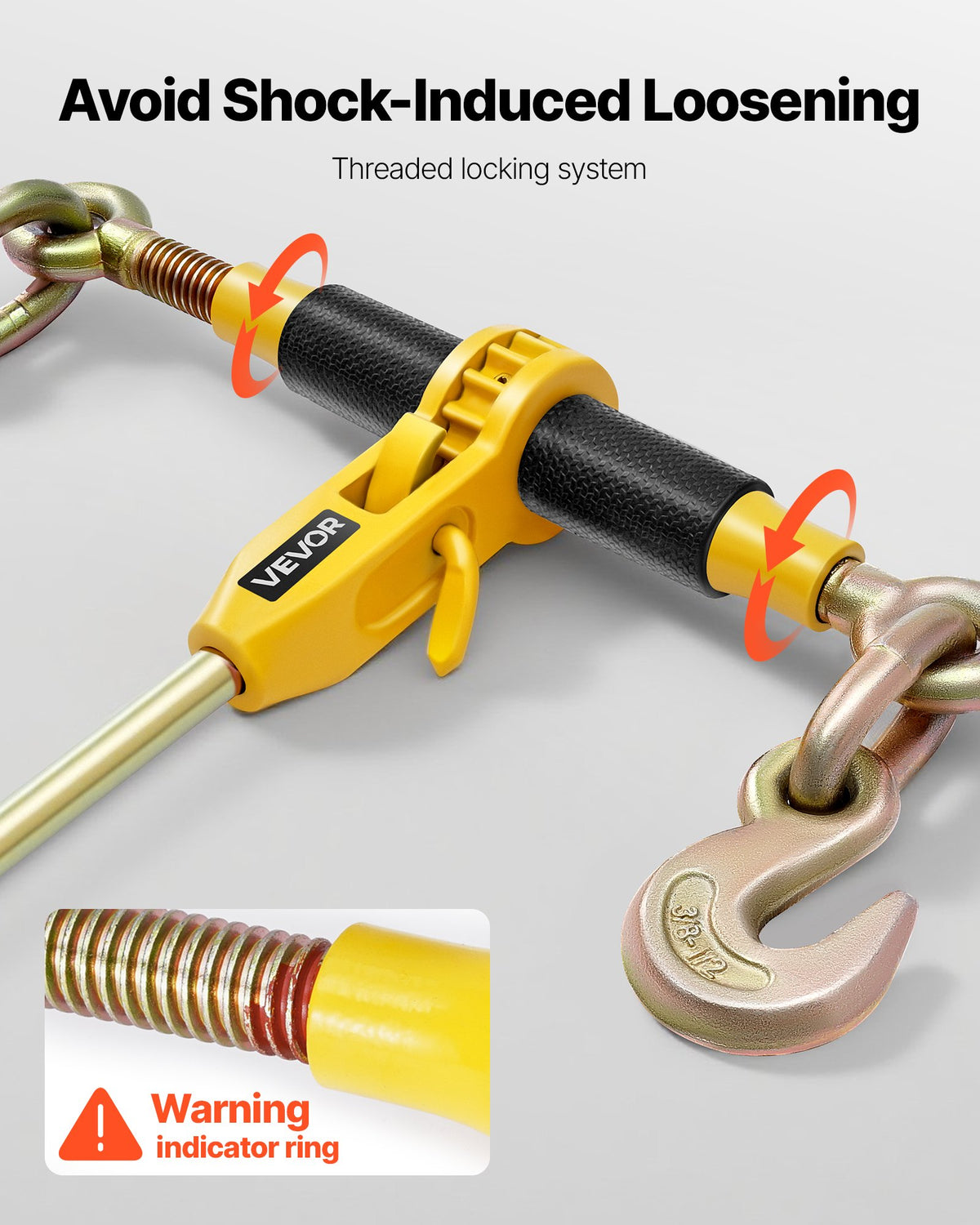 Ratchet Chain Binder, 3/8 in x 20 ft G80 Chains, 9200 lbs Working Load of Ratchet Load Binder, Chains and Binders Set, Tie Down Hauling Chain Binders for Hauling, Towing, Logging, Lifting
