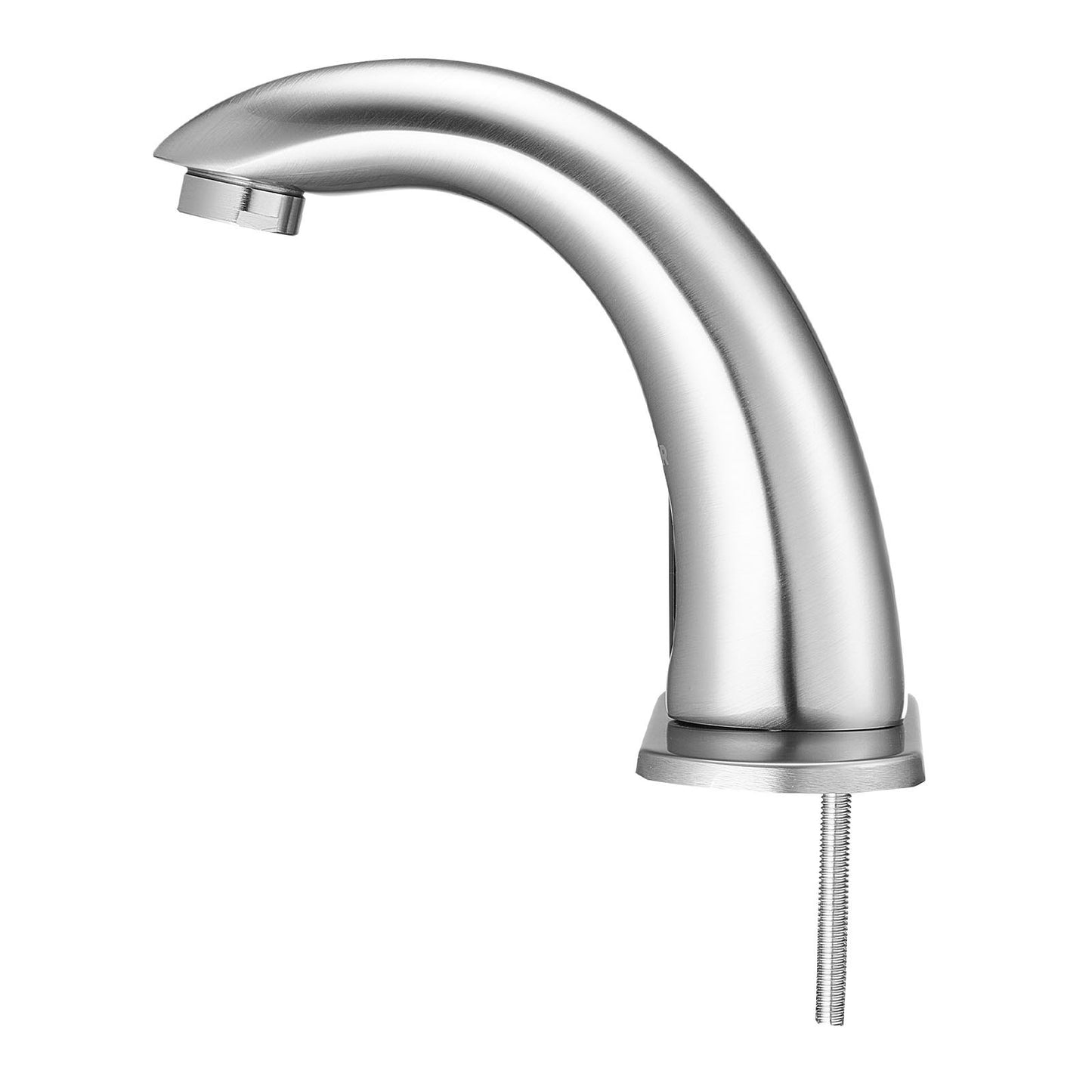 Touchless Bathroom Sink Faucet, Automatic Motion Sensor Restroom Toilet Faucet with Hole Cover Plate, Battery Operated,Adjustable Temp for 9/16 in Pipe Commercial Lavatory,Brushed Nickel Silver