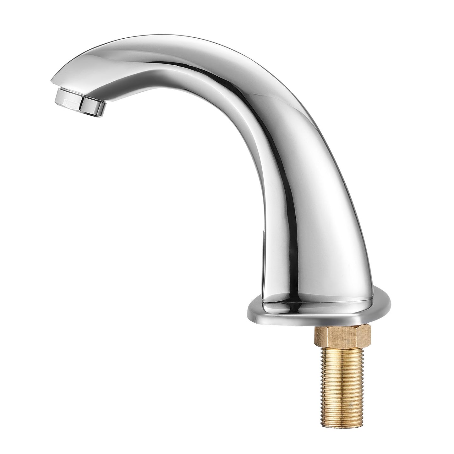 Touchless Bathroom Sink Faucet, Automatic Motion Sensor Restroom Toilet Faucet with Hole Cover Plate, Battery Operated,Adjustable Temp for 9/16 in Pipe Commercial Lavatory,Chrome Plated Silver