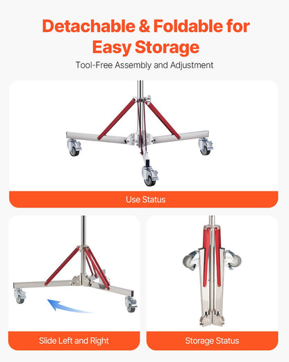 Hochleistungs-Lichtstativ mit Rädern, maximale Höhe 10,5 Fuß/320 cm, Stativständer