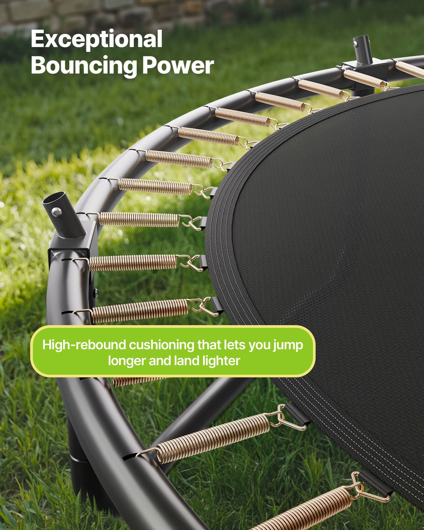 Outdoor Trampoline, 14FT Recreational Trampoline, ASTM Approved Trampolines with Enclosure Net & Thickened Pad, Max 450 lbs Weight Capacity, Anti-Rust Backyard Trampolines for Kids & Adults