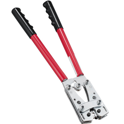 Batterikabelkrokpressverktyg, 10-1/0AWG aluminiumterminalbatteripluggpressare, med 60 st aluminiumringkontakter terminaler 6 trådstorlekar pressform, för tunga trådklackar