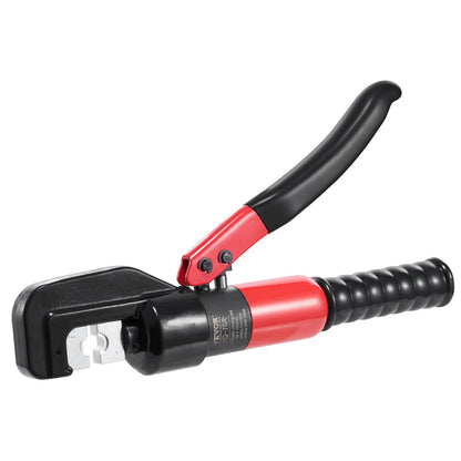 Crimping Tool, AWG12-2/0 Koppar- och aluminiumterminalbatterihylsa Hydraulisk Crimper, med en skärtång, handskar, 10 st kopparringanslutningar, 8 x värmekrymphylsor och ett formblåst fodral