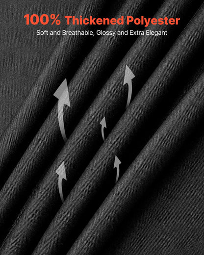 Black Round Tablecloths 6 Pack, 120 Inches in Diameter, Stain- & Wrinkle- Resistant, Machine Washable Table Clothes, Polyester Fabric Table Covers for Wedding, Party, Banquet, Formal Events