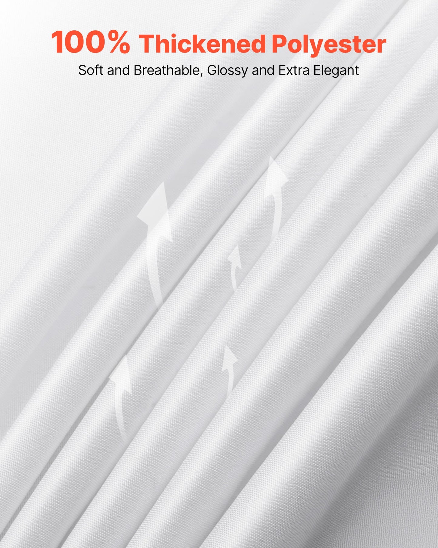 White Round Tablecloths 10 Pack, 132 Inches in Diameter, Stain- & Wrinkle- Resistant, Machine Washable Table Clothes, Polyester Fabric Table Covers for Wedding, Party, Banquet, Formal Events