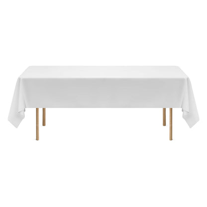White Tablecloths for Rectangle Tables, 6 Pack, 60 x 102 Inches, Reusable and Machine Washable Table Clothes, Wrinkle-Resistant Polyester Fabric Table Covers for Wedding, Party, Banquet