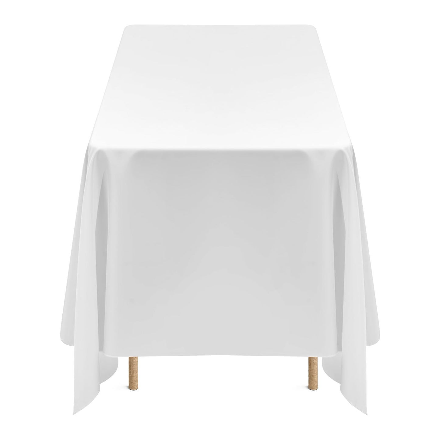 White Tablecloths for Rectangle Tables, 6 Pack, 70 x 120 Inches, Reusable and Machine Washable Table Clothes, Wrinkle-Resistant Polyester Fabric Table Covers for Wedding, Party, Banquet
