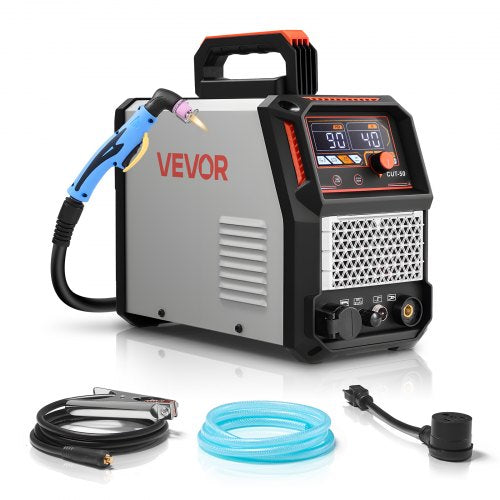 Plasma Cutter, 50A Non-Touch Pilot Arc Plasma Cutting Machine, 110V/220V Dual Voltage Digital Display IGBT Inverter - with 2T/4T Function & Adjustable PA/PT Time for Home Repairs, Workshops