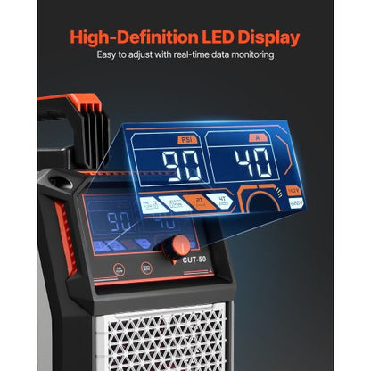 Plasmaskärare, 50A beröringsfri pilotbågsplasmaskärmaskin, 220V digital display IGBT-växelriktare med 2T/4T-funktion och justerbar PA/PT-tid för hemreparationer, verkstäder |  EU