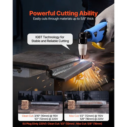 Plasmaskärare, 50A plasmaskärmaskin, 220V digital display IGBT-inverterkapmaskin med 2T/4T-funktion och justerbar PA/PT-tid för hemreparationer, verkstäder |  EU