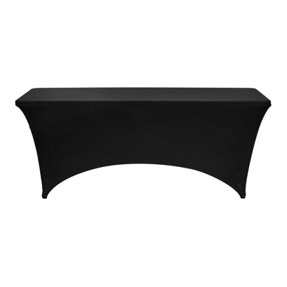 3 Pack Table Cloth for 6FT Rectangular Fitted Events, Wrinkle-Resistant Stretch Black Table Covers, Washable Spandex Tablecloth Protector, for Party, Wedding, Cocktail, Banquet, Festival