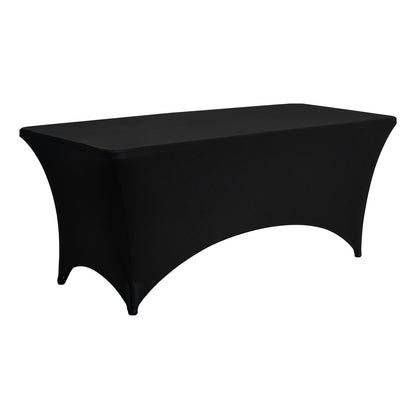 3 Pack Table Cloth for 6FT Rectangular Fitted Events, Wrinkle-Resistant Stretch Black Table Covers, Washable Spandex Tablecloth Protector, for Party, Wedding, Cocktail, Banquet, Festival