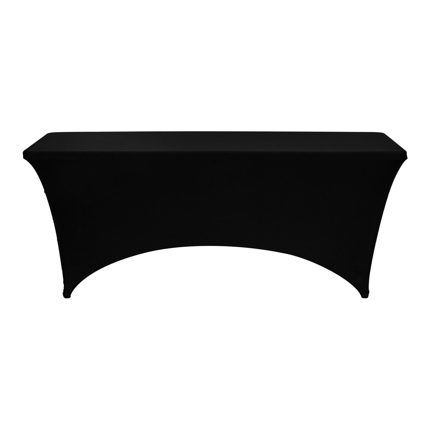6 Pack Table Cloth for 6FT Rectangular Fitted Events, Wrinkle-Resistant Stretch Black Table Covers, Washable Spandex Tablecloth Protector, for Party, Wedding, Cocktail, Banquet, Festival