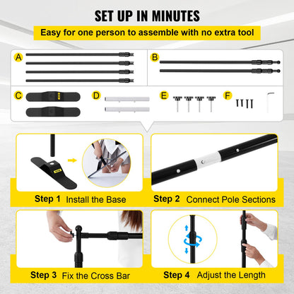 Backdrop Banner Stand 8 x 8 Ft Adjustable Heavy Duty Background Stand with 1 Carrying Bag, Backdrop Stand for Parties Wedding Photo Booth Trade Show