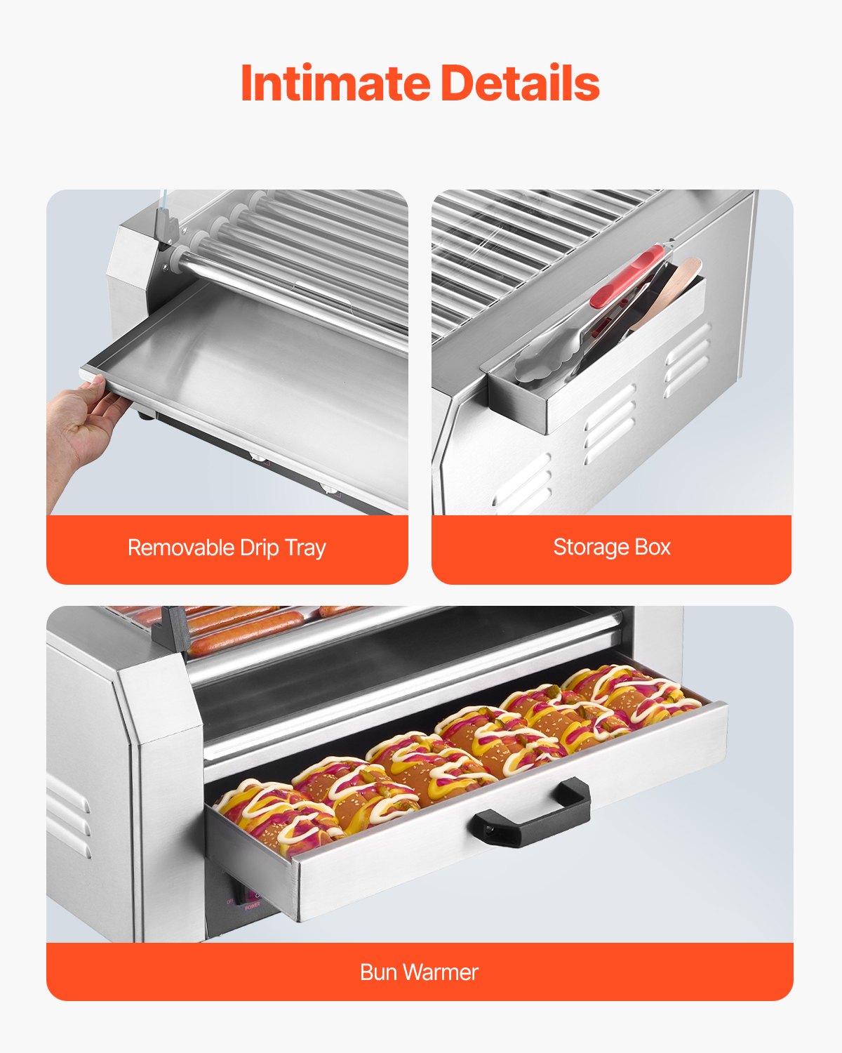 30 Hot Dog 11 Roller Electric Grill Stove Machine Bun Warmer 2400W