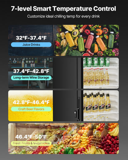 Commercial Merchandiser Refrigerator, 12.2 CU.FT Glass Door Display Refrigerator, Beverage Refrigerator Cooler Merchandiser with Adjustable Shelves, Soft LED Light, Customizable Lightbox, Black