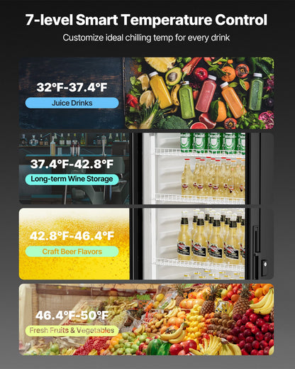 Commercial Merchandiser Refrigerator, 13.3 CU.FT Glass Door Display Refrigerator, Beverage Refrigerator Cooler Merchandiser with Adjustable Shelves, Soft LED Light, Customizable Lightbox, Black