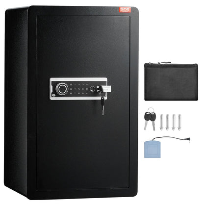 Single door 3.5 cu.ft safe with key lock password and fingerprint black