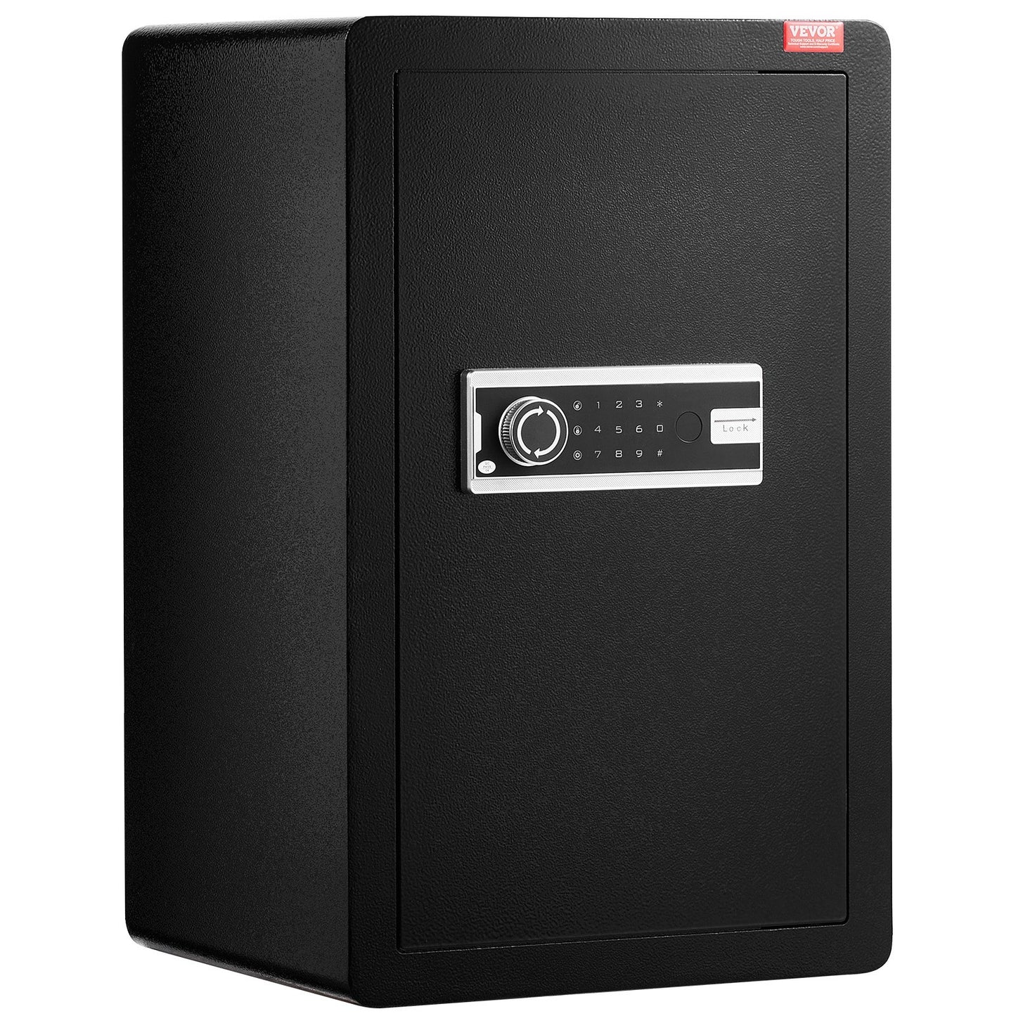 Single door 4.0 cu.ft safe with key lock and password LED light black