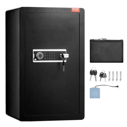 Single door 4.0 cu.ft safe with key lock &amp; password cabinet Black