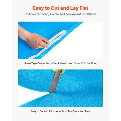 Bodenunterlage 27,9 m² 3 mm 3-in-1 Dampfsperre für Laminat Blau | EU