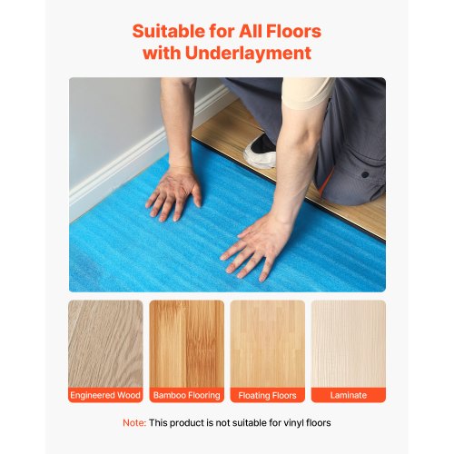 Bodenunterlage 27,9 m² 3 mm 3-in-1 Dampfsperre für Laminat Blau | EU