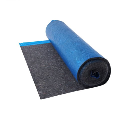 Floor Underlayment 200 sq. ft/Roll, 3 mm Thick Laminate Flooring Padding with Attached Vapor Barrier, Heavy Duty Fiber + PE Film, Soundproofing & Noise Reduction, Ideal for Vinyl Wood