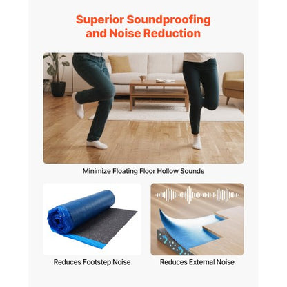 Bodenunterlage 37,2 m² 3 mm Recyclingfaser Schall-/Dampfsperre Blau | EU