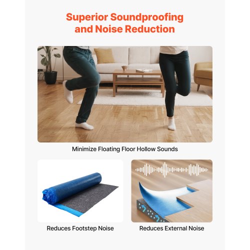 Golvunderlägg 9,3 m² 3 mm Återvunnen Fiber Ljud-/Ångspärr Blå |  EU