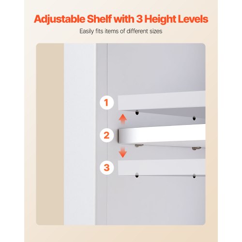 Badrumsväggskåp, med 2 dörrar och justerbar hylla, Förvaring över toaletten Medicinskåp Väggmonterat, Hängande Organiserare med Öppen Skiljevägg och Handduksstång för Tvättstuga Kök, Vit |  EU