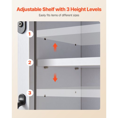 Badrumsskåp, 2 dörrar och justerbar hylla, Förvaring över toaletten Medicinskåp Väggmonterat, Hängande Organiserare med Öppen Skiljevägg/Handduksstång/Krokar för Tvättstuga Kök, Vit |  EU