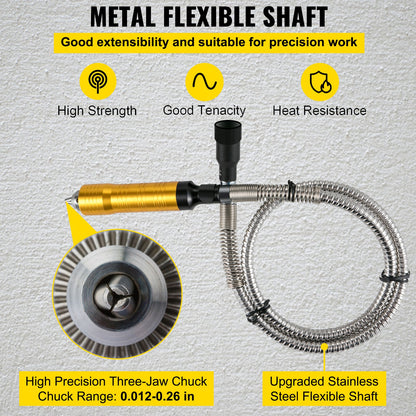 Flex Shaft Grinder 780W Rotary Tool 500-23000RPM Rotary Carver with 1/4\" 3-Jaw Chuck & Stepless Speed Foot Pedal Hanging Grinding Machine 131PCS Accessories for Jewelry Polishing Grinding DIY